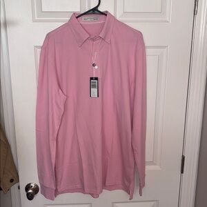Holderness & Bourne Men’s Pink Long Sleeve Polo NWT Sz Large